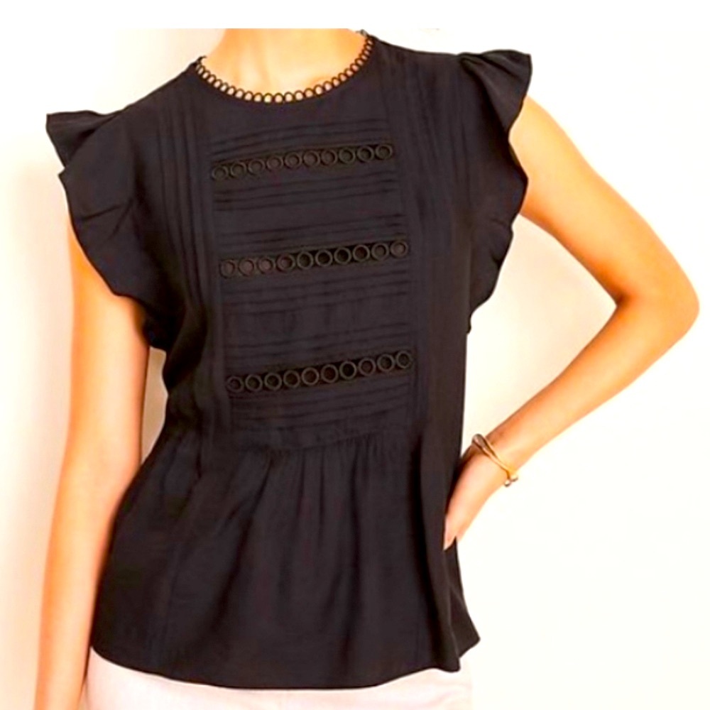 Ann Taylor Black Blouse Size Small